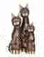 SET 3 GATTI IN LEGNO DECORATO.MISURA CM CA&nbsp;6