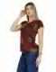 TOP MAGLIA CANOTTA SMANICATA IN COTONE STAMPATO E