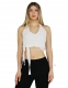 TOP&nbsp;IN 100% COTONE&nbsp;ORGANICO GREZZO A RETE CON STAM