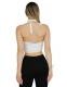 TOP&nbsp;IN 100% COTONE&nbsp;ORGANICO GREZZO A RETE CON STAM