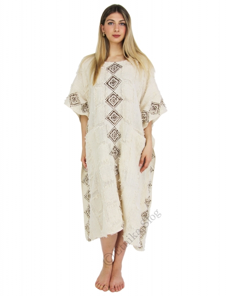 PONCHO&nbsp;IN 100% COTONE&nbsp;ORGANICO CON STAMPA BLOCK PR