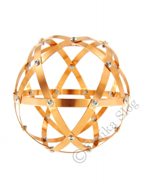 PENTASFERA IN RAME CON VITI IN ACCIAIO INOX.