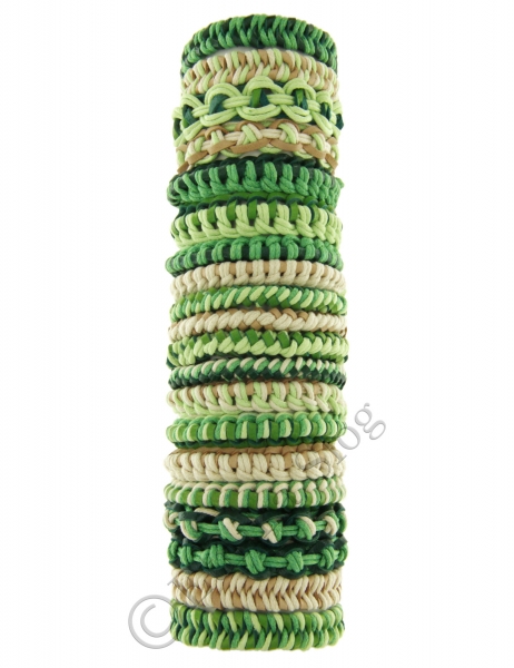 BRACCIALETTO IN&nbsp;COTONE/CUOIO E MATERIALI MISTI.br