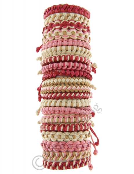 BRACCIALETTO IN&nbsp;COTONE/CUOIO E MATERIALI MISTI.br