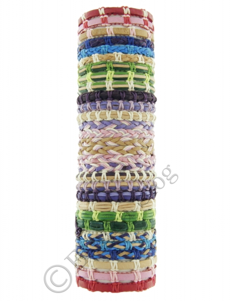 BRACCIALETTO IN&nbsp;COTONE/CUOIO E MATERIALI MISTI.br