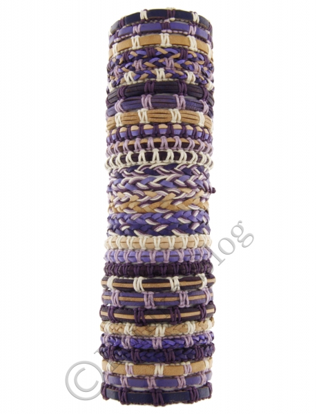 BRACCIALETTO IN&nbsp;COTONE/CUOIO E MATERIALI MISTI.br