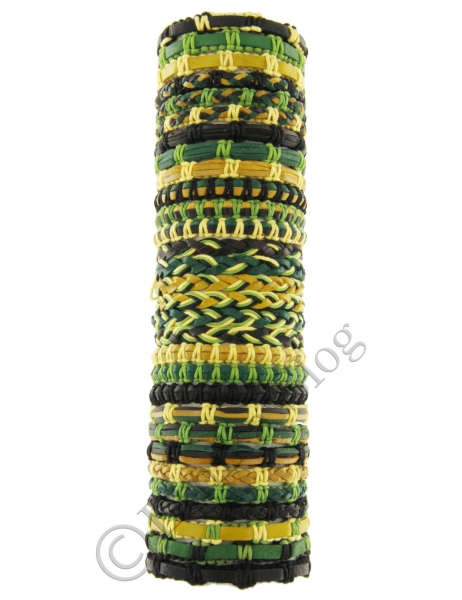 BRACCIALETTO IN&nbsp;COTONE/CUOIO E MATERIALI MISTI.br