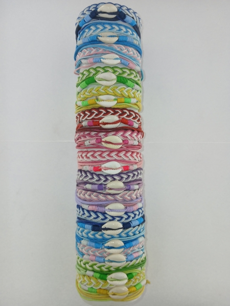 BRACCIALETTO IN&nbsp;COTONE/CUOIO E MATERIALI MISTI&nbsp;br