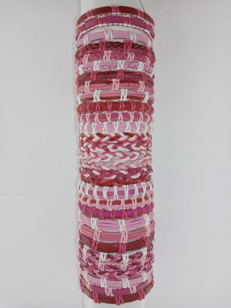 BRACCIALETTO IN&nbsp;COTONE/CUOIO E MATERIALI MISTI.br