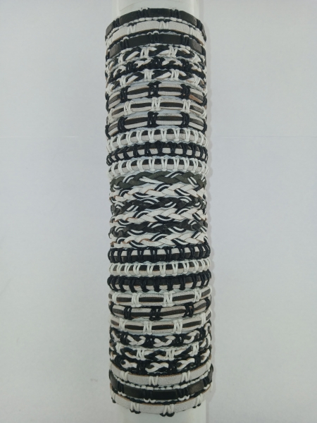 BRACCIALETTO IN&nbsp;COTONE/CUOIO E MATERIALI MISTI.br