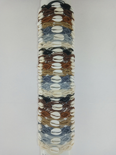 BRACCIALETTO IN&nbsp;COTONE/CUOIO E MATERIALI MISTI CON