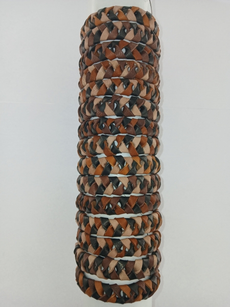 BRACCIALETTO IN&nbsp;COTONE/CUOIO E MATERIALI MISTI CON