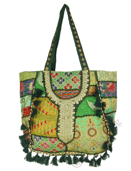 BORSA DA SPALLA ROTONDA IN COTONE PACTHWORK SARI,