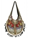 BORSA DA SPALLA ROTONDA IN COTONE PACTHWORK SARI,&nbsp;