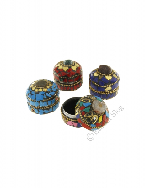 SET CON 12 PICCOLE SCATOLE PORTAGIOIE IN METALLO B