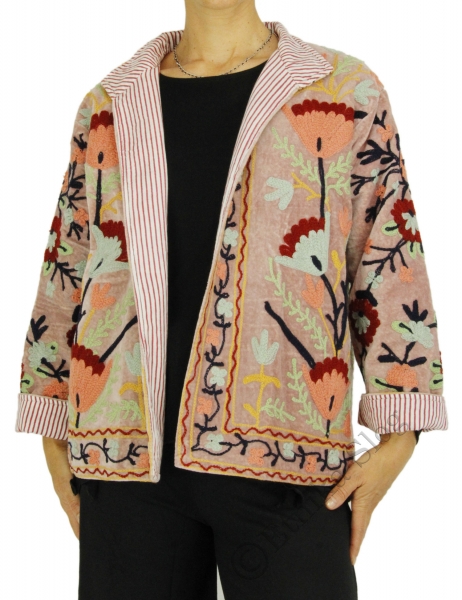 GIACCA SUZANI RICAMATA, MODELLO GIACCHINO CORTO IN