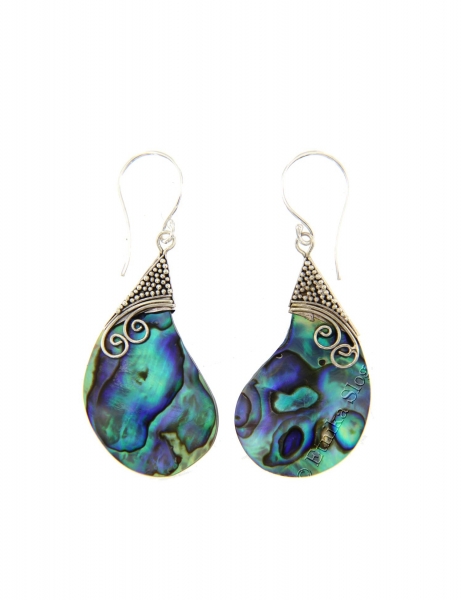 ORECCHINI IN ARGENTO CON CONCHIGLIA DI ABALONE./p