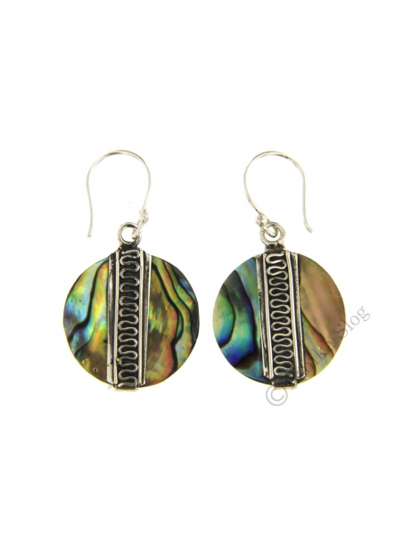 ORECCHINI IN ARGENTO CON CONCHIGLIA DI ABALONE.br