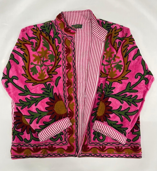 GIACCA SUZANI RICAMATA, MODELLO GIACCHINO CORTO IN
