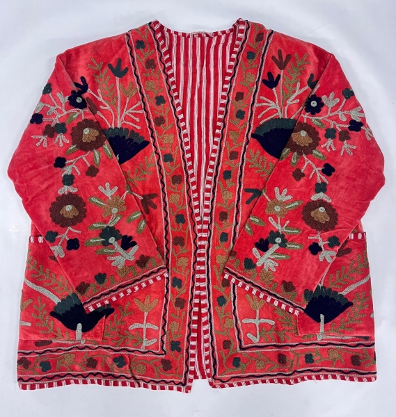 GIACCA SUZANI RICAMATA, MODELLO LARGO , GIACCHINO
