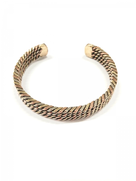 BRACCIALE APERTO IN RAME, OTTONE E METALLO INTRECC
