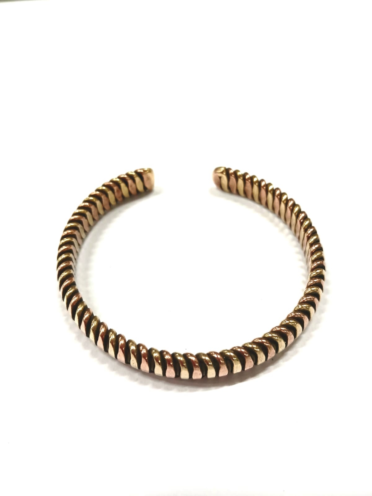 BRACCIALE APERTO IN RAME, OTTONE INTRECCIATO BRACCIALE APERTO IN RAME, OTTONE INTRECCIATO