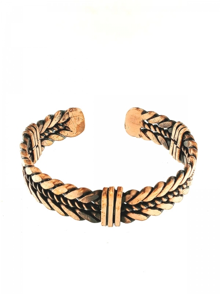 BRACCIALE APERTO IN RAME&nbsp;LISCIO CON LAVORAZIONIbr