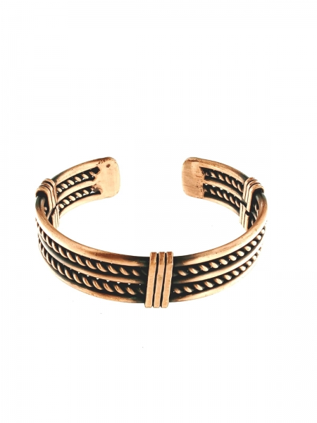 BRACCIALE APERTO IN RAME&nbsp;LISCIO CON LAVORAZIONIbr
