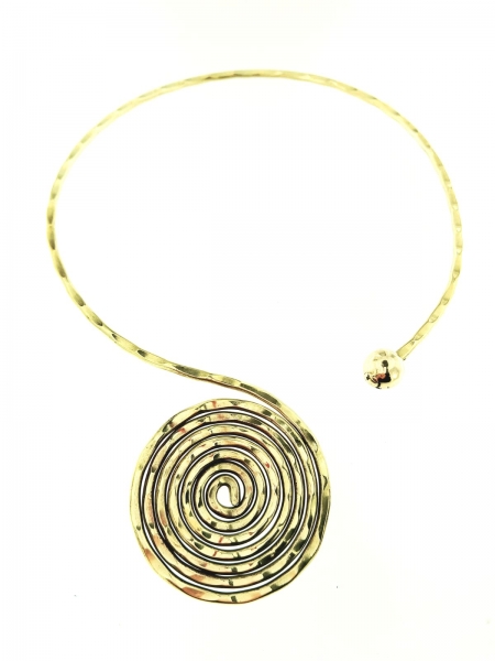 COLLANA GIROCOLLO RIGIDO IN METALLO LAVORATO.br /