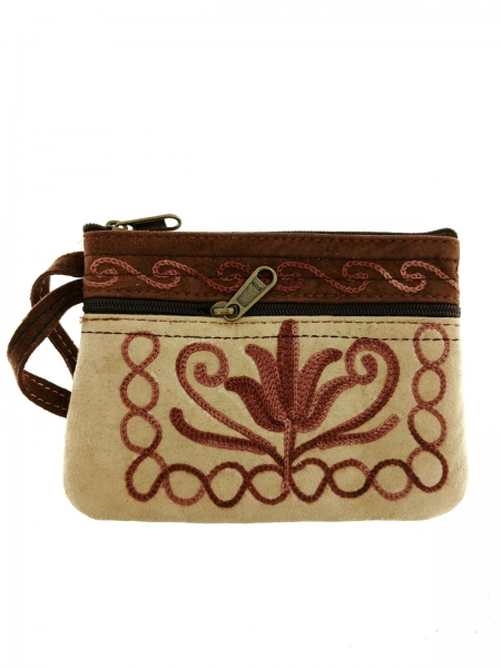 ASTUCCIO&nbsp;CON LACCIO IN PELLE SCAMOSCIATA RICAMATA