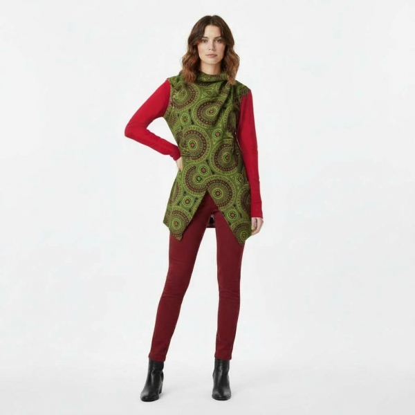 CAPPOTTO IN COTONE FELPATO, COLLO AMPIO CON 2 BOTT