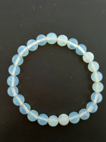 BRACCIALETTO OPALITE IN&nbsp;VETRO CON ELASTICO, SFERE