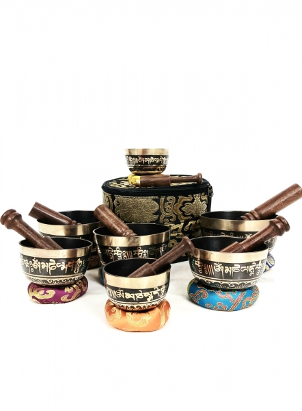 SET CAMPANE TIBETANE O SINGING BOWL IN LEGA DI 7 M