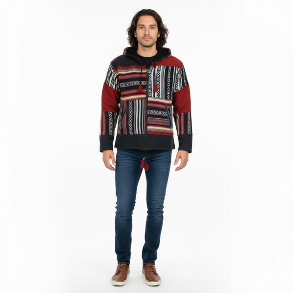 CAPPOTTI - AUTUNNO/INVERNO GIACCONE PATCHWORK IN COTONE CON INTERNO PILE.br - Etnika Slog d.o.o.