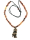 COLLANA CORDONCINO CON PERLINE E PENDENTE FATTO DI