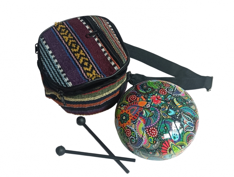 TAMBURO&nbsp; TONGUE DRUM IN METALLO , CON CUSTODIA