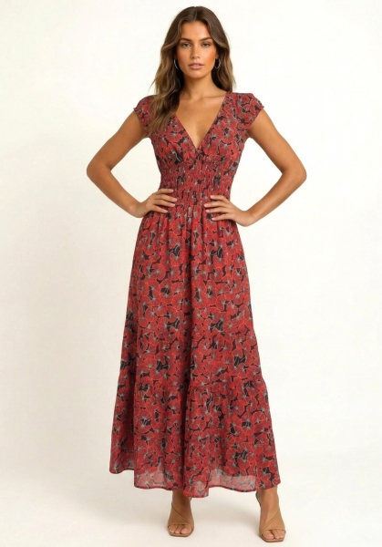 VESTITO LUNGO IN COTONE LEGGERO INDIANO.MANI