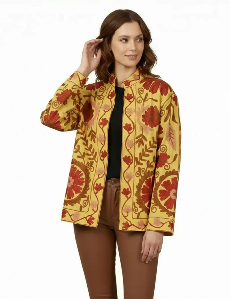 GIACCA SUZANI RICAMATA, MODELLO GIACCHINO CORTO IN