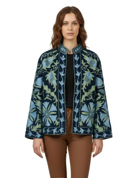 GIACCA SUZANI RICAMATA, MODELLO GIACCHINO CORTO IN