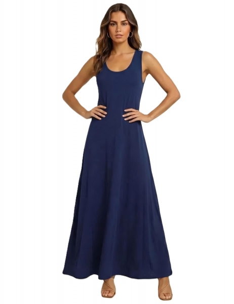 VESTITO LUNGO IN MAGLINA IN TINTA UNITA, SENZA MAN