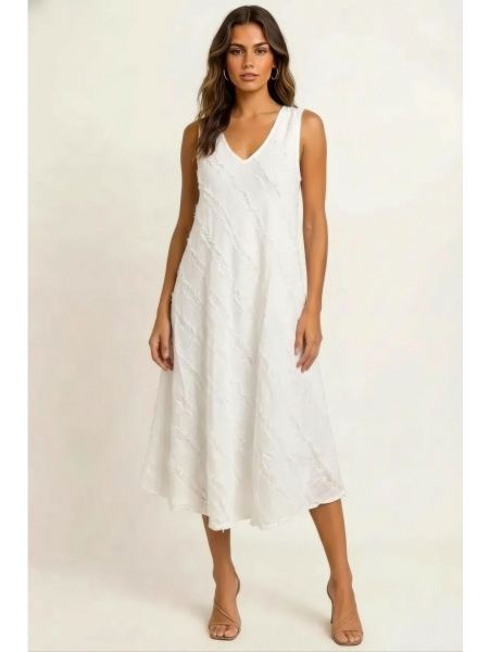 VESTITO LUNGO IN MAGLINA IN TINTA UNITA, SENZA MAN