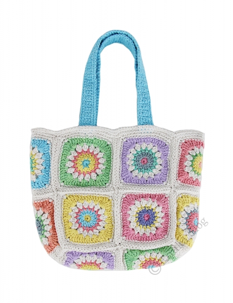 BORSA PICCOLA A TRACOLLA IN COTONE RICAMATO A UNCI