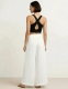 PANTALONE FINTO PANTAPAREO&nbsp;IN DOPPIO COTONE BIANCO