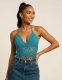 TOP REGGISENO&nbsp;IN COTONE UNCINETTO FATTO A MANO.br