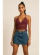 TOP REGGISENO&nbsp;IN COTONE UNCINETTO FATTO A MANO.br