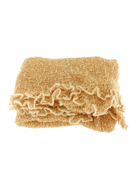 PONCHO A PUNTA IN&nbsp;VISCOSA E FILO LUREX&nbsp;ORO