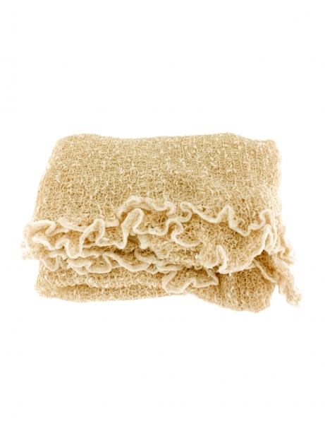 PONCHO A PUNTA IN&nbsp;VISCOSA E FILO LUREX&nbsp;ORO