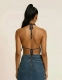 TOP REGGISENO&nbsp;IN COTONE UNCINETTO FATTO A MANO.br