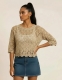 MAGLIA&nbsp;IN COTONE UNCINETTO FATTO A MANO.DISP