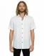 CAMICIA&nbsp;IN 100% COTONE BIANCO , MANICA CORTA , CON